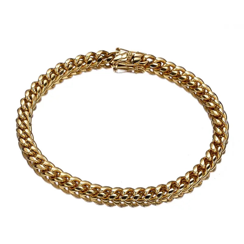 6Mm Cuban Link Bracelet Sleek High Quality Appreciable Weight Secure Double Box Clasp