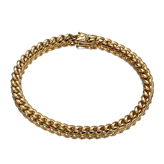 6Mm Cuban Link Bracelet Sleek High Quality Appreciable Weight Secure Double Box Clasp