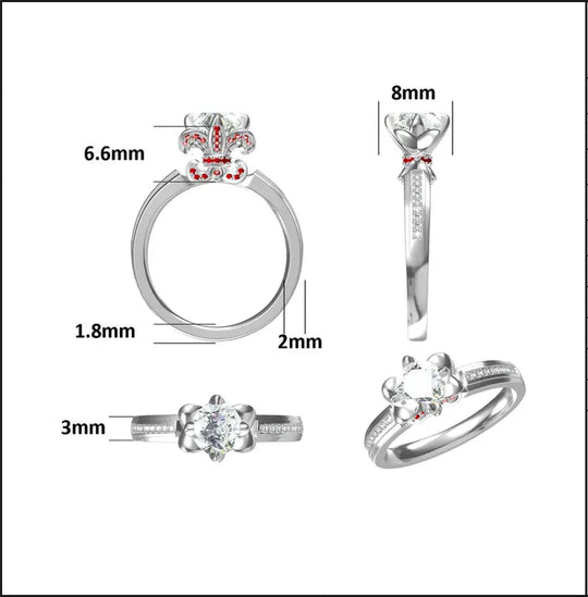 Valentine Gifts Moissanite 1CT D Color VVS1 Promise Ring for Her,Gra Certified past Diamond Test,Engagement Rings for Women Wedding