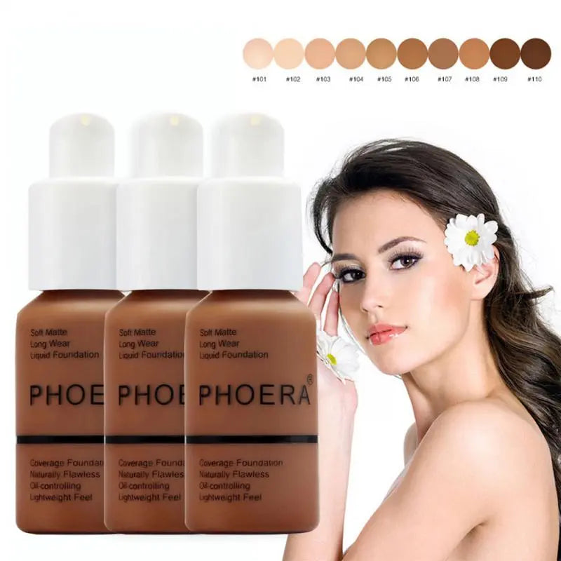 PHOERA 3PCS/Lot Liquid Foundation Set