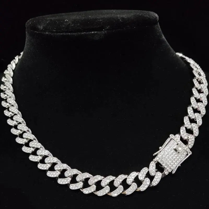 Men Womens High Quality 13Mm Width Miami Cuban Chain Hiphop Necklaces